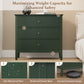 Mayincolor Fluted 3-Drawer Dresser Set of 2, Green Wood Chest for Bedroom & Living Room
