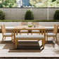 May in Color Aluminum 6 Pieces Patio Dining Sets, Outdoor Dining Table with 4 Chairs and Bench, Outdoor Patio Dining Furniture Set with Removable Cushion for Lawn, Garden, Backyard, Brown