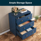 Royalcraft 3-Drawer Nightstand, Spacious Bedside Table with Gold Round Knobs, Modern Wooden End Table, Accent Chest of Drawers for Bedroom, Living Room, Hallway, or Closet