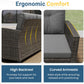 Royalcraft 4-Piece Wicker Patio Conversation Sets with Coffee Table, All Weather Patio Furniture Set with High Backrest, Outdoor Sectional Sofa Couch for Porch Balcony Backyard Deck, Grey