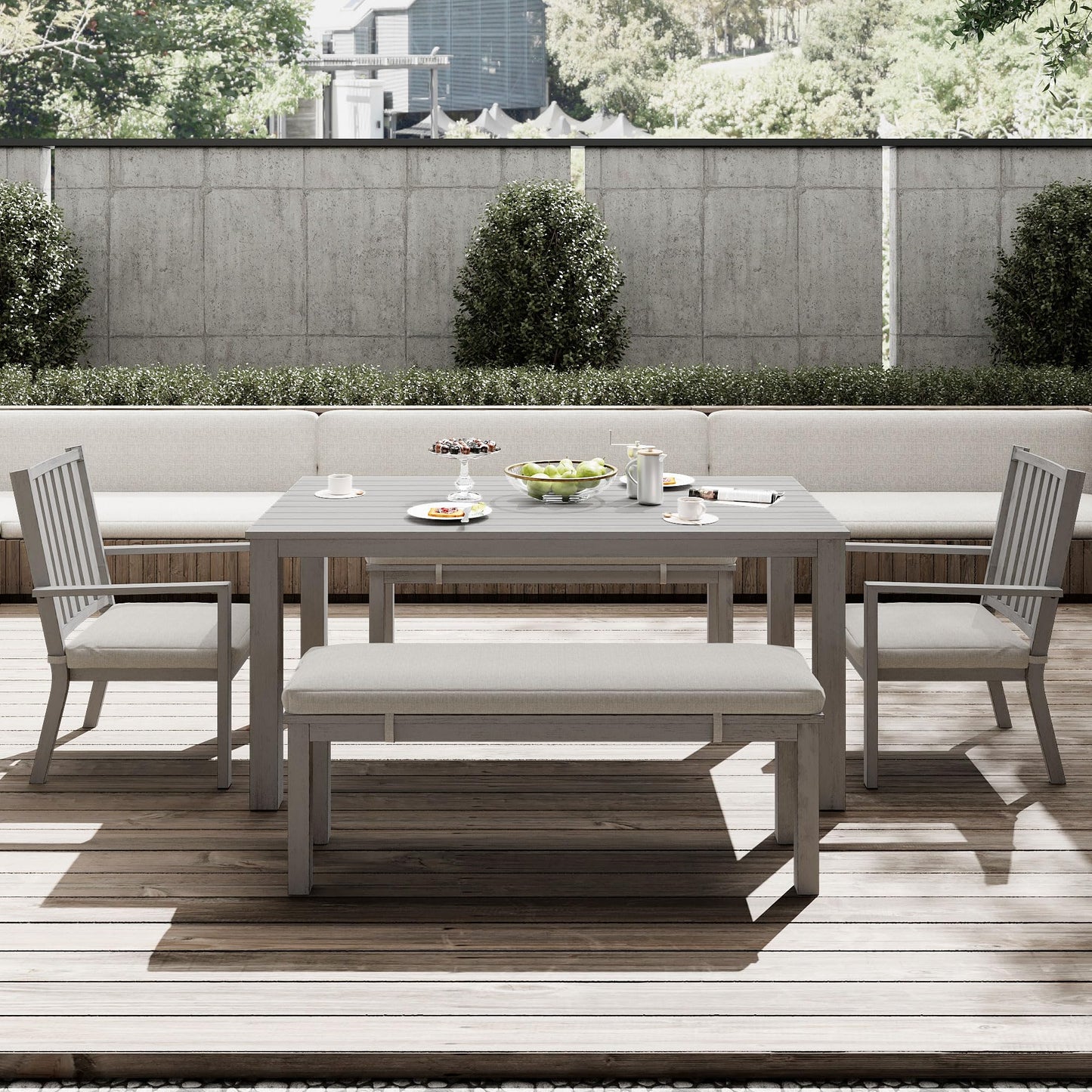 May in Color Aluminium Bench, Grey