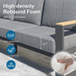 Heynemo Aluminum Outdoor Couch, All-Weather Metal Patio 3-seat Sofa with Soft Thick Cushions, Patio Sofa Couch for Porch Backyard Garden, Grey