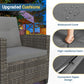 Royalcraft 4-Piece Wicker Patio Conversation Sets with Coffee Table, All Weather Patio Furniture Set with High Backrest, Outdoor Sectional Sofa Couch for Porch Balcony Backyard Deck, Grey