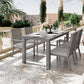 May in Color Wooden Aluminum Dining Table, Grey Outdoors Aluminum Table