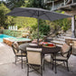 Heynemo 10x 6.5ft Rectangular Patio Umbrella, Outdoor Table Market Umbrella with Crank, 6 Steel Ribs, Polyester Canopy, Aluminum Pole,Red