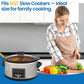 Sunvivi 2-in-1 Silicone Slow Cooker Liners, Reusable Divider Insert for 6QT Crock Pot, Bpa Free, Dishwasher Safe, Grey