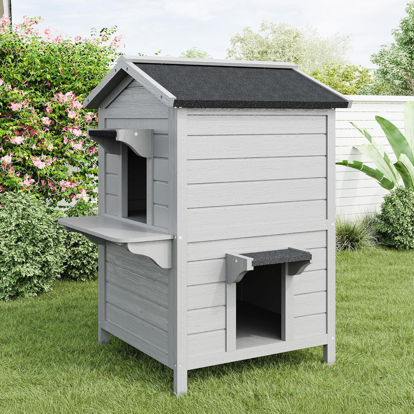 Keygarzone Outdoor Cat House for Multiple-Cats