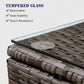 12 PCS Outdoor Patio PE Rattan Wicker Sofa with Ottoman
