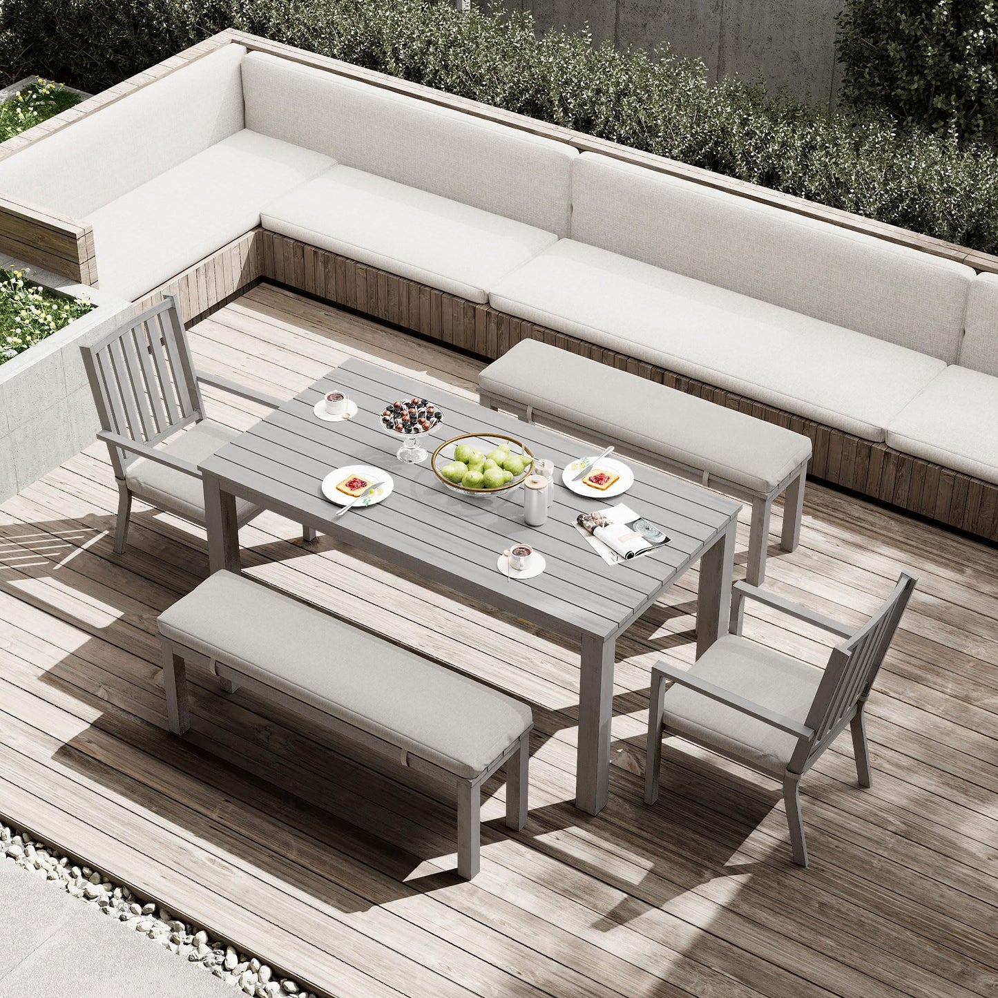 May in Color Aluminium Bench, Grey