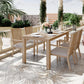 May in Color Wooden Aluminum Dining Table, Original Wooden Color Outdoors Aluminum Table