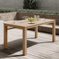 May in Color Wooden Aluminum Dining Table, Original Wooden Color Outdoors Aluminum Table