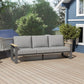 CozyHome Aluminum Outdoor Couch, All-Weather Metal Patio 3-seat Sofa with Soft Thick Cushions, Patio Sofa Couch for Porch Backyard Garden, Grey
