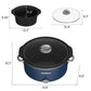Heynemo 4QT Compact Ceramic Slow Cooker & Food Warmer with 3 Temperature Settings - Blue