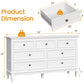 Dresser for Bedroom, 7 Drawers Dresser with Distinctive Wooden Legs & Black Paint Finish, Black Drawer Dresser with Spacious Storage Space for Bedroom, Living Room, Hallway