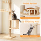 Heynemo Floor to Ceiling Cat Tree Tower Adjustable Height Multi-Level with Acrylic Capsule Sisal Scratching Posts Stable Stylish for Kittens & Large Cats