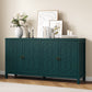 Heynemo Sideboard Buffet, 58'' Mid Century Modern Sideboard Buffet with 4 Doors and Adjustable Shelves, Sideboard Buffet for Entryway, Dining Room, Living Room, Bedroom, Turquoise