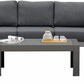 Heynemo 4 Pcs Outdoor Furniture Sofa Set Aluminum Patio Conversation Set With Coffee Table and 5 Inches Cushions, Gray