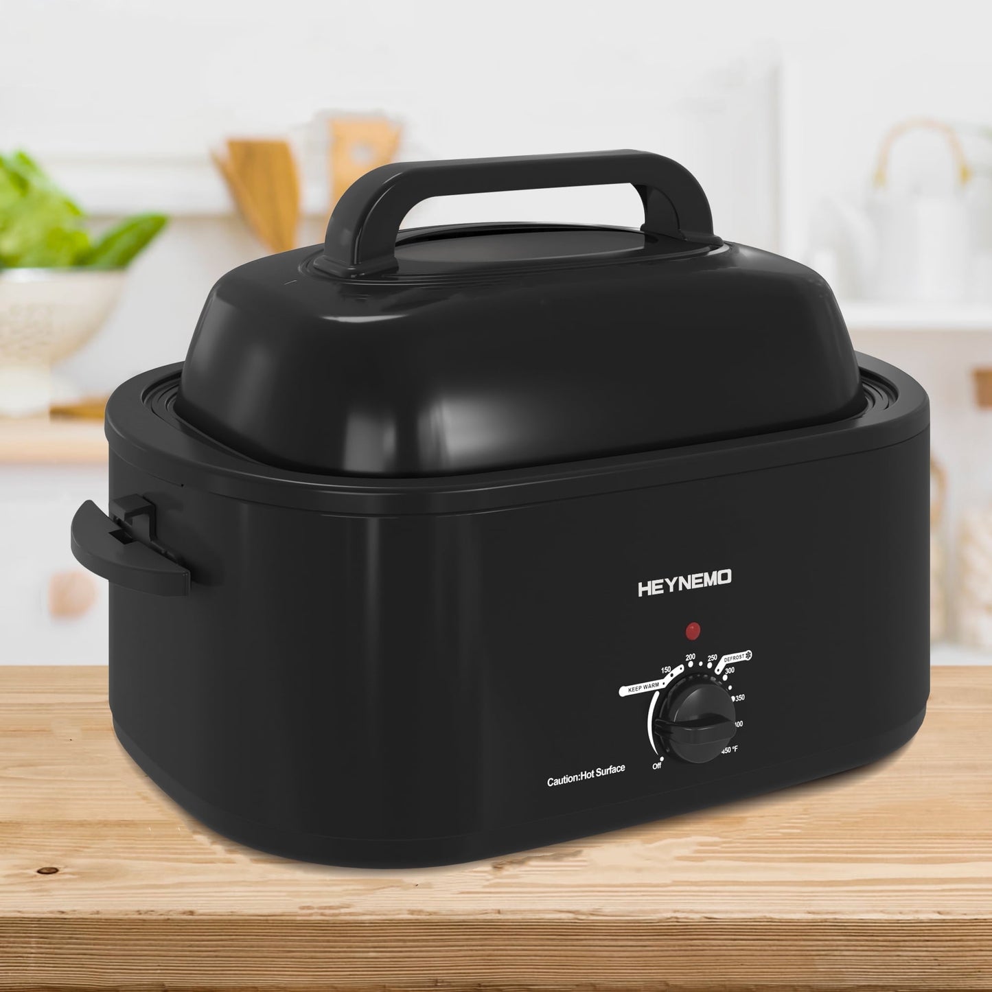 Superjoe 26 Quart Roaster Oven with Self-Basting Lid, Electric Turkey Roaster with Thaw & Warm Function, Adjustable Temperature Roaster With Removable Pan & Rack, Stainless Steel, Black