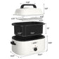 Sunvivi 22 Quart Electric Turkey Roaster Oven with Visible Glass Lid,Removable Pan & Rack, Stainless Steel,White