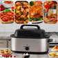 Sunvivi Roaster Oven 26 Quart, Electric Roaster Oven with Visible & Self-Basting Lid, Turkey Roaster Oven with Removable Pan & Rack, Variable Temperature Control, Stainless Steel, Silver