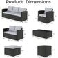 Royalcraft 9 Pieces Patio Furniture Set, All Weather PE Wicker Rattan Outdoor Sectional Sofa with Coffee Table and Navy Blue Cushion, Outdoor Furniture for Lawn Backyard Poolside Porch