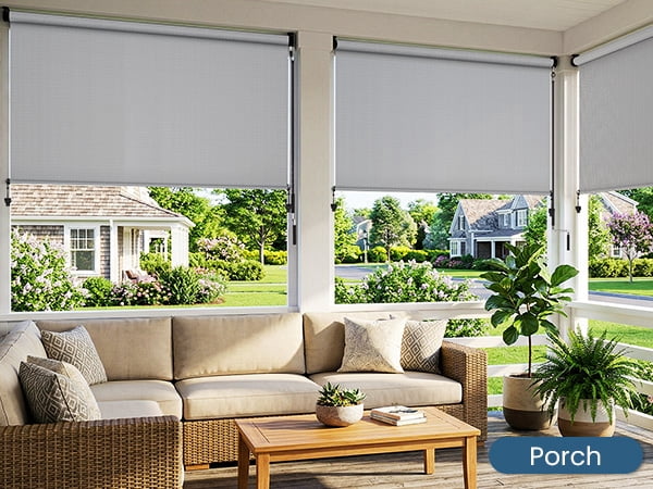CozyHome Outdoor Roller Shade 6' x 8', Cordless Patio Shade with Crank Handle, 95% UV Protection, Aluminum Privacy Sun Shade for Patio, Gray