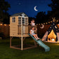May in Color 9-in-1 Multifunctional Wooden Playhouse with Slide, Sandbox, and Kitchen - A Durable Backyard Adventure Playset for Kids Ages 3-10
