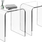 Royalcraft Acrylic End Table Set of 2, Modern Lucite Side Table with Waterfall Edges, Clear