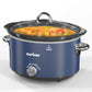 Heynemo 4 Quart Slow Cooker, Mini Food Warmer with Removable Ceramic Pot, 3 Heat Settings, Dishwasher Safe Lid, Stainless Steel, Blue-2