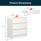 Heynemo Modern 3-Drawer Storage Dresser Set of 2 for Home and Office, White