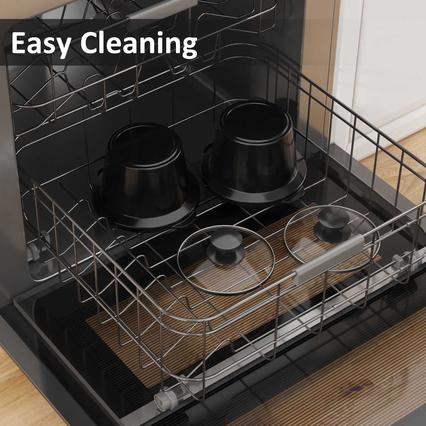 Sunvivi Small Double Slow Cooker, 2 Pot 1.25 Quart Oval Crock Food Warmer Buffet Server, Stainless Steel, Gray