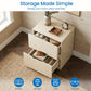 May in Color 2-Drawer Nightstand Set of 2, Handless Bedside Table for Bedroom, Living Room, Hallway, Beige