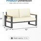 RoyalCraft Aluminum Outdoor Loveseat, All-Weather Metal Patio Furniture Sofa, Patio Sofa Chair for Porch Backyard Garden, Beige