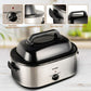 Superjoe 22 QT Electric Roaster Oven, with Self-Basting Lid, Stainless Steel Roaster Pan, Silver