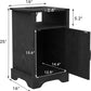 Superjoe Farmhouse Nightstand Set of 2 with Charging Station, Wooden End Table, Rustic Night Stand with Storage Cabinet and Shelf, Tall Bedside Table for Bedroom, Living Room, Black
