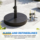 CozyHome Foldable Umbrella Base With 15-18.9in Outdoor Umbrella for Patio, Black