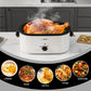 RoyalCraft 24 Quart Electric Roaster Oven Turkey Roaster with Lid Electric Roasters with Removable Pan Large Roaster,Visible & Self-basting Lid, Fast Heating & Thaw/warming Setting, White