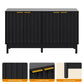 Heynemo Black 55'' Buffet Cabinet with Fluted Door and Adjustable Shelves