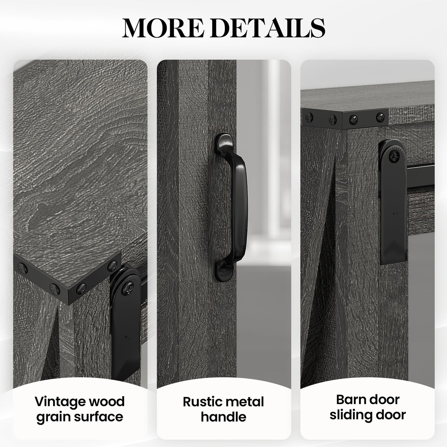 RoyalCraft 28in Bathroom Cabinet Wall Mount with Sliding Mirror Door, Over The Toilet Storage Cabinet, Farmhouse Medicine Cabinet with Shelves and Towel Bar for Living Room, 28" W x 29" H, Dark Grey