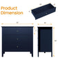 Heynemo Blue 30" Dressers Set of 2, Modern 3-Drawer Wood Nightstands with Ball Bearing Slides, Wide Storage Chests for Bedroom, Living Room, Entryway or Office