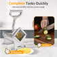 Heynemo Professional Potato Slicer & French Fry Cutter, 3 Replaceable Blades, 6-Wedge Slicer, Heavy Duty Stainless Steel