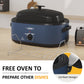20 QT Electric Roaster Oven with 3 Compartments and Self-Basting Lid, Turkey Roaster Oven with 150-450¡ãF Temperature Control, Removable Pan & Rack, Blue