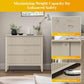 Mayincolor Large Fluted 3 Drawer Dresser set of 2, Wide Chest of Drawers with Modern Nightstand Cabinet Wood Dresser with Spacious Storage for Bedroom,Living Room,Beige