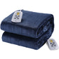 Electric Blanket King Size with Dual Controllers,10 Heating Levels& 12 hours Auto-off,Overheat Protection,Blue-2