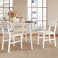 May in Color Wooden Dining Chairs Set of 2, Modern Dining Chairs with Rubberwood Legs, 350LBS Capacity, Leather Side Seat for Kitchen, Dining Room, Living Room, Home Office, Terrace, Courtyard, White