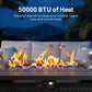 Heynemo 30" Outdoor propane fire pit table with Lid & Lava Rocks, 2in1 50,000 BTU Outdoor Gas Fire Pit Table with Waterproof Cover