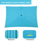 Heynemo Rectangular Patio Umbrella 10' x 6.5' with Hand Crank, Outdoor Market Umbrella with Waterproof Cover for Garden, backyard and Deck, Light Blue