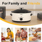 Superjoe 8-Quart Roaster Oven with Self-Basting Lid Lid, Electric Turkey Roaster Oven with Removable Pan and Rack, Stainless Steel, White