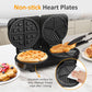 Heynemo Double Waffle Maker with Adjustable Temp, Heart Waffle & Classic Waffle Iron