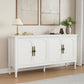 Heynemo Sideboard, 58'' Mid Century Modern Storage Sideboards with 4 Doors and Adjustable Shelves, Console Table for Entryway, Dining Room, Living Room, White